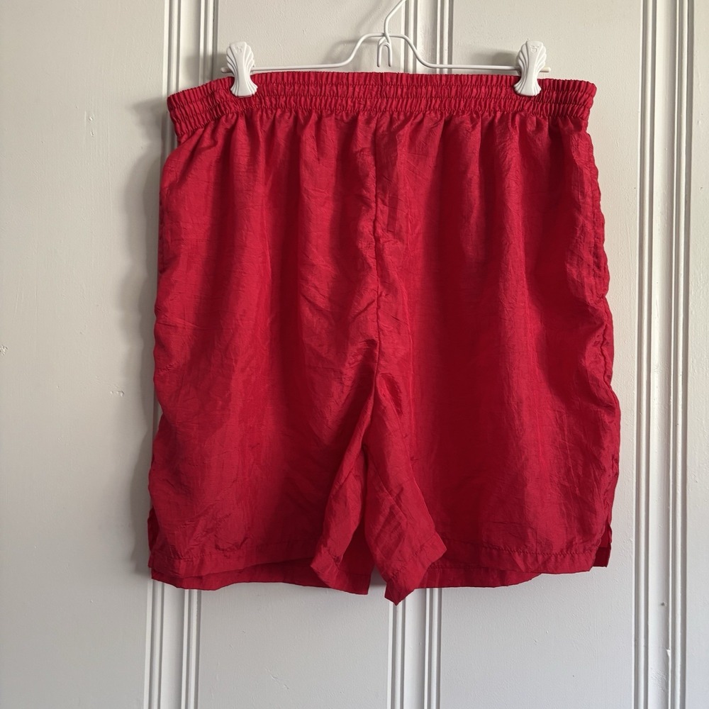 Vintage BIKE Shorts Men Large Red Athletic Gym Coach Baseball Run Nylon 80s 90s